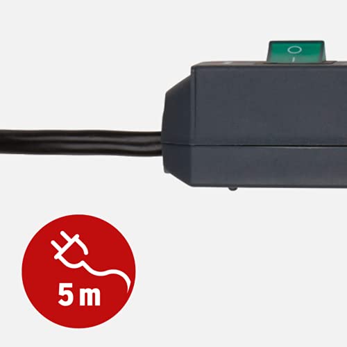 Brennenstuhl Eco-Line, presa multipla a 6 vie con protezione da sovratensione (presa multipla con interruttore e cavo da 5 m) antracite - EDV-Guru (Guru e.U.)