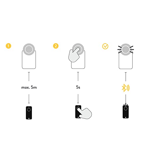 Nuki Fob, apriporta elettrico, chiusura con il semplice tocco di un pulsante, estensione per Nuki Smart Lock, serratura elettronica, apriporta automatico, portachiavi Bluetooth, Nuki Smart Home - EDV-Guru (Guru e.U.)