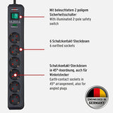 Brennenstuhl Eco-Line, presa multipla a 6 vie con protezione da sovratensione (presa multipla con interruttore e cavo da 5 m) antracite - EDV-Guru (Guru e.U.)
