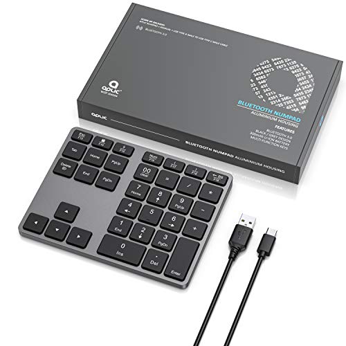 CSL - Bluetooth Numpad - Bezdrátová číselná klávesnice s multifunkčními klávesami - Hliníková klávesnice - 35 kláves - Bluetooth 3.0 - Bezdrátové - kompatibilní s Apple PC Notebook Tablet Laptop - Windows Android iOS - EDV-Guru (Guru e.U.)