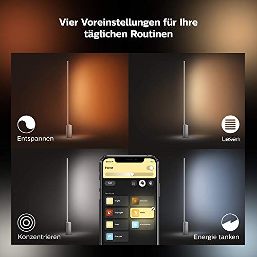 Philips Hue White & Col. Amb. Lampada da terra LED Signe, dimmerabile, 16 milioni di colori, controllabile tramite app, compatibile con Amazon Alexa (Echo, Echo Dot) - EDV-Guru (Guru e.U.)