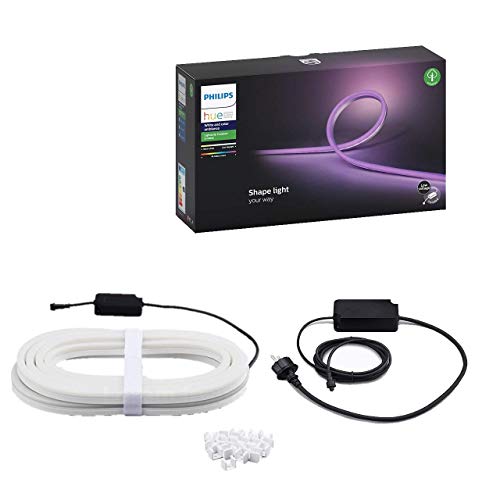 Philips Hue White & Col. Amb. Outdoor Lightstrip 5m, 1650 lm, dimmerabile, 16 milioni di colori, controllabile tramite app, compatibile con Amazon Alexa (Echo, Echo Dot) - EDV-Guru (Guru e.U.)