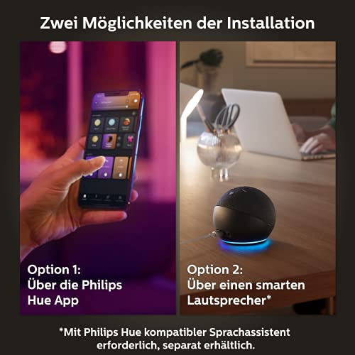 Philips Hue White & Col. Amb. Startovací sada 2 ks LED žárovky E27 vč. chytré tlačítko, 16 milionů barev, stmívatelné, ovladatelné přes aplikaci, kompatibilní s Amazon Alexa (Echo, Echo Dot) - EDV-Guru (Guru e.U.)