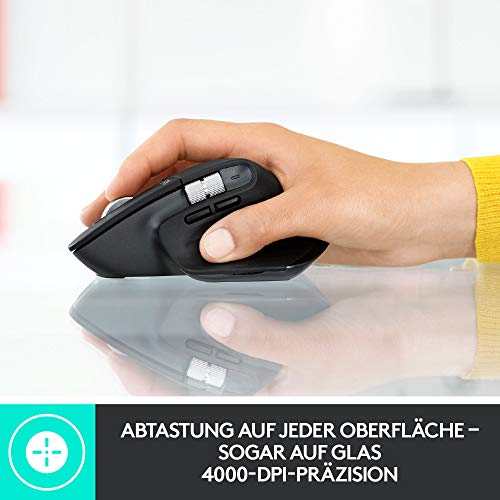 Bezdrátová myš Logitech MX Master 3, Bluetooth a 2,4 GHz připojení přes USB přijímač, senzor 4000 DPI, ultrarychlé rolování, pro všechny povrchy, 7 tlačítek, PC/Mac/iPadOS - světle šedá - EDV-Guru (Guru e.U.)