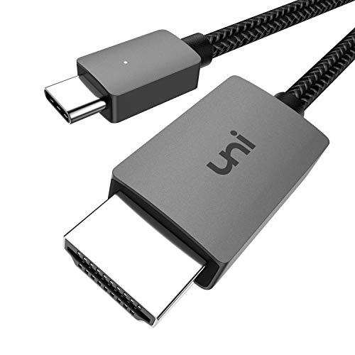 Cavo uni da USB C a HDMI 4K [intrecciato, lega di alluminio] Cavo da USB tipo C a HDMI (compatibile con Thunderbolt 3) compatibile con iPad Pro/Air, MacBook, Galaxy, Huawei P40 ecc. - 1,8 m - EDV-Guru (Guru e.U.)