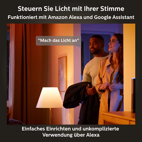 Philips Hue White & Col. Amb. Startovací sada 2 ks LED žárovky E27 vč. chytré tlačítko, 16 milionů barev, stmívatelné, ovladatelné přes aplikaci, kompatibilní s Amazon Alexa (Echo, Echo Dot) - EDV-Guru (Guru e.U.)