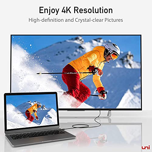 Cavo uni da USB C a HDMI 4K [intrecciato, lega di alluminio] Cavo da USB tipo C a HDMI (compatibile con Thunderbolt 3) compatibile con iPad Pro/Air, MacBook, Galaxy, Huawei P40 ecc. - 1,8 m - EDV-Guru (Guru e.U.)