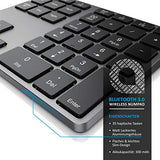 CSL - Bluetooth Numpad - Bezdrátová číselná klávesnice s multifunkčními klávesami - Hliníková klávesnice - 35 kláves - Bluetooth 3.0 - Bezdrátové - kompatibilní s Apple PC Notebook Tablet Laptop - Windows Android iOS - EDV-Guru (Guru e.U.)
