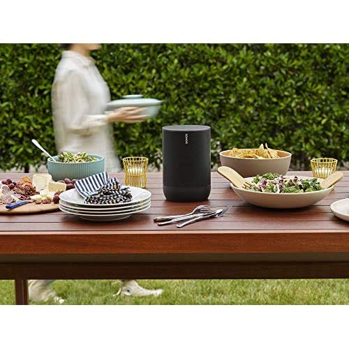 Sonos Move Smart Speaker (altoparlante WiFi e Bluetooth impermeabile con controllo vocale Alexa, Assistente Google e AirPlay 2 - carillon esterno wireless con batteria per streaming musicale) nero - EDV-Guru (Guru e.U.)