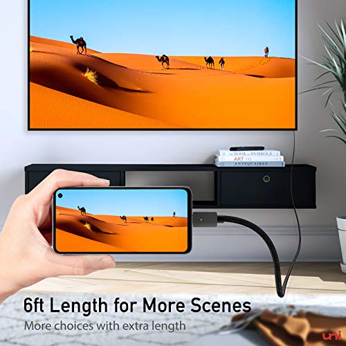Cavo uni da USB C a HDMI 4K [intrecciato, lega di alluminio] Cavo da USB tipo C a HDMI (compatibile con Thunderbolt 3) compatibile con iPad Pro/Air, MacBook, Galaxy, Huawei P40 ecc. - 1,8 m - EDV-Guru (Guru e.U.)
