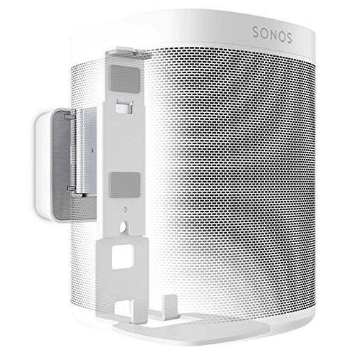 Supporto da parete per altoparlanti Vogels SOUND 4201 per Sonos One (SL) e Play:1, max. 5 kg, inclinabile -30°/+30°, girevole fino a 70° (sinistra/destra), bianco, 1 staffa - EDV-Guru (Guru e.U.)
