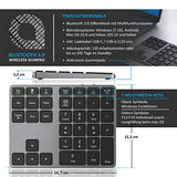 CSL - Bluetooth Numpad - Bezdrátová číselná klávesnice s multifunkčními klávesami - Hliníková klávesnice - 35 kláves - Bluetooth 3.0 - Bezdrátové - kompatibilní s Apple PC Notebook Tablet Laptop - Windows Android iOS - EDV-Guru (Guru e.U.)