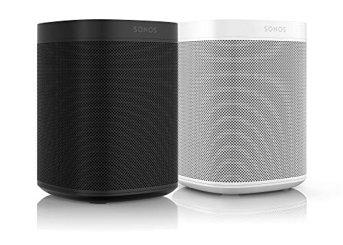 Set Sonos One Smart Speaker da 2 stanze, bianco / nero - Altoparlanti WiFi intelligenti con controllo vocale Alexa e AirPlay - Due altoparlanti multiroom per streaming musicale illimitato - EDV-Guru (Guru e.U.)
