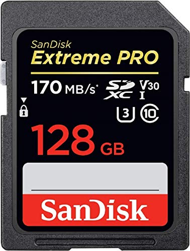 SanDisk Extreme Pro SDXC UHS-I Speicherkarte 128 GB (V30, Übertragungsgeschwindigkeit 170 MB/s, U3, 4K-UHD-Videos, temperaturbeständig) - EDV-Guru (Guru e.U.)