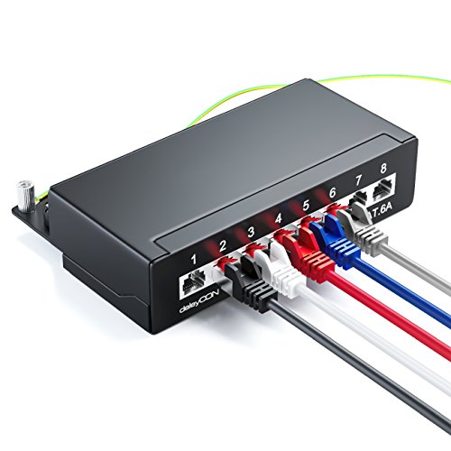 deleyCON 5x 2m Cavo Patch CAT6 S/FTP PIMF Schermatura CAT-6 RJ45 Cavo di Rete Cavo Ethernet LAN DSL Switch Router Modem Access Point Pannelli Patch - Multicolore - EDV-Guru (Guru e.U.)