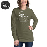 T-shirt unisex a maniche lunghe verde militare / Xs