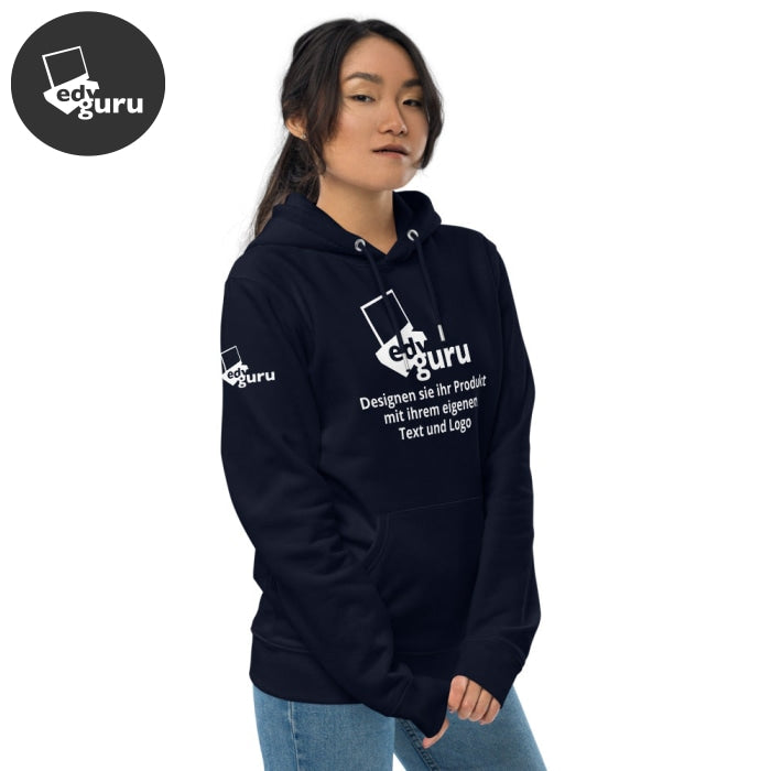 Felpa con cappuccio unisex ecologica Navy francese / S