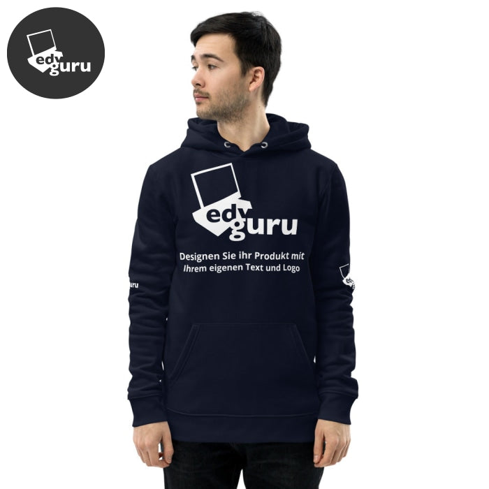 Felpa con cappuccio unisex ecologica Navy francese / S
