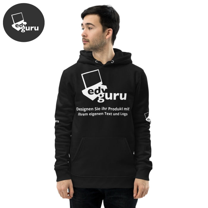 Felpa con cappuccio unisex ecologica Nera/S