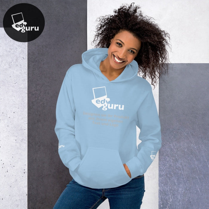 Felpa unisex con cappuccio azzurro / S
