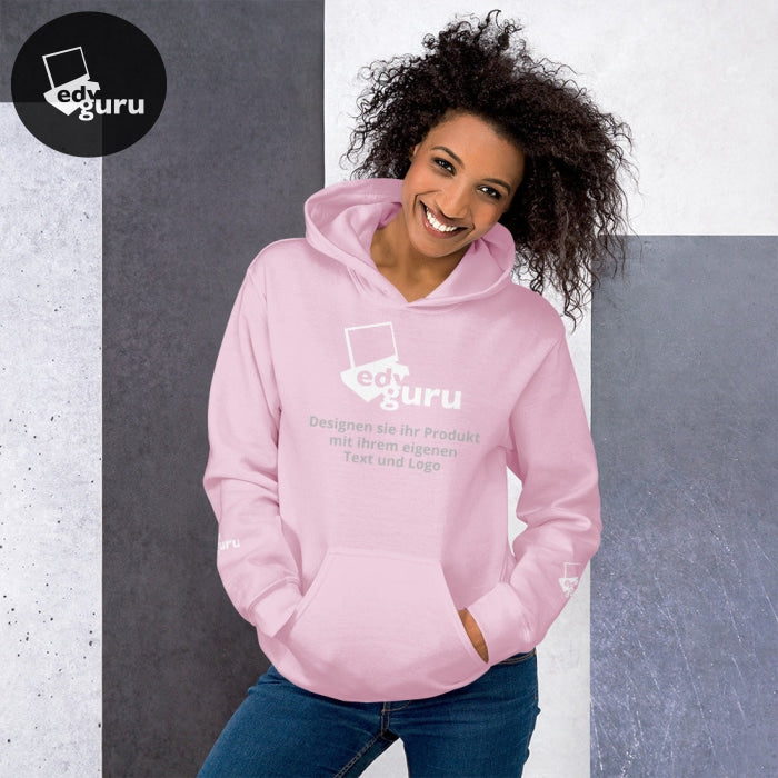 Felpa con cappuccio unisex rosa chiaro / S