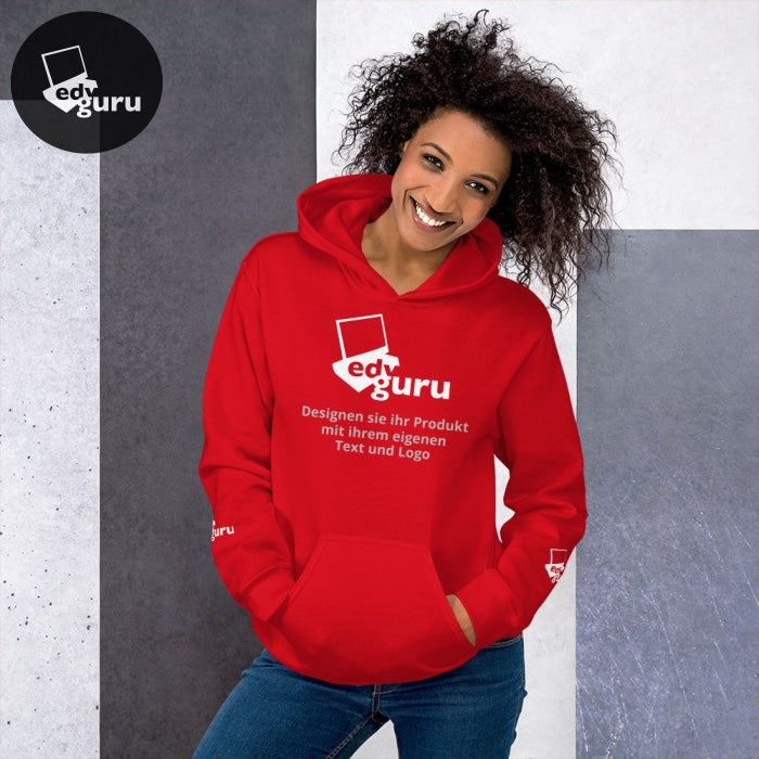 Felpa con cappuccio unisex rossa / S