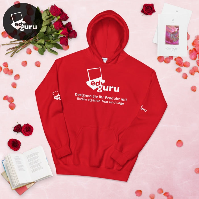 Felpa con cappuccio unisex rossa / S